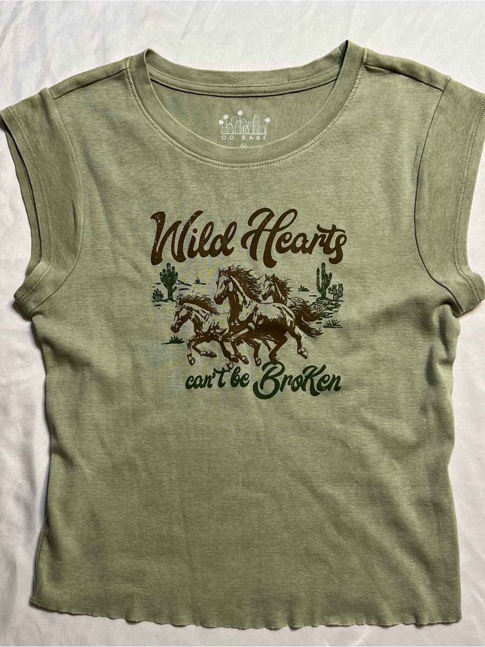 Kids Wild Hearts Graphic Tee - Olive Green